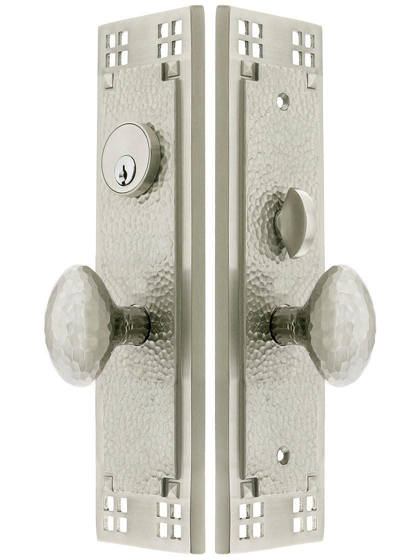 Craftsman Mortise Lock Entryset with Hammered Egg Knobs | House of